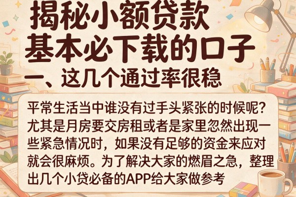 揭秘小额贷款基本必下载的口子，这几个通过率很稳