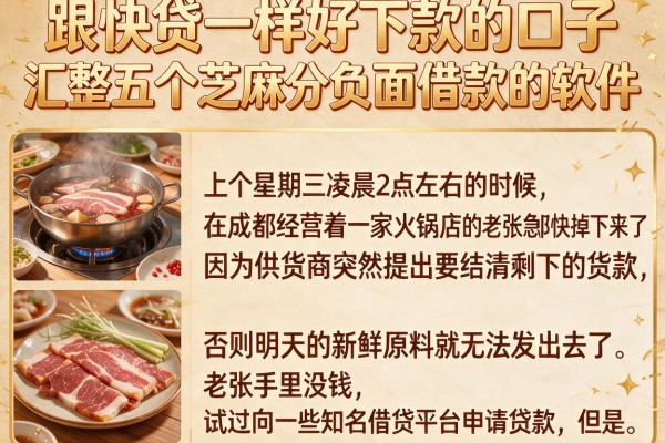 跟快贷一样好下款的口子，汇整五个芝麻分负面借款的软件