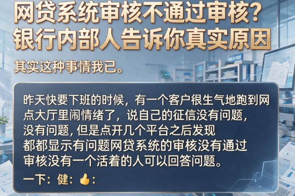 网贷系统审核不通过审核？银行内部人告诉你真实原因