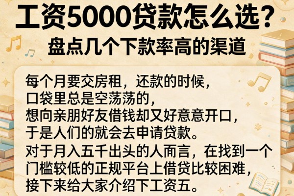 工资5000贷款怎么选？盘点几个下款率高的渠道