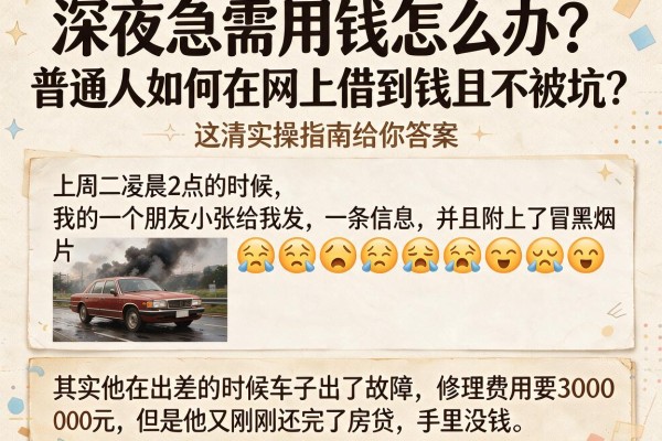 深夜急需用钱怎么办？普通人如何在网上借到钱且不被坑？这篇实操指南给你答案