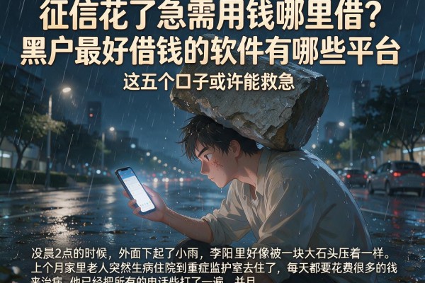 征信花了急需用钱哪里借？黑户最好借钱的软件有哪些平台，这五个口子或许能救急