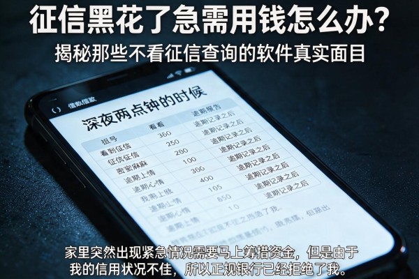 征信黑花了急需用钱怎么办？揭秘那些不看征信查询的软件真实面目