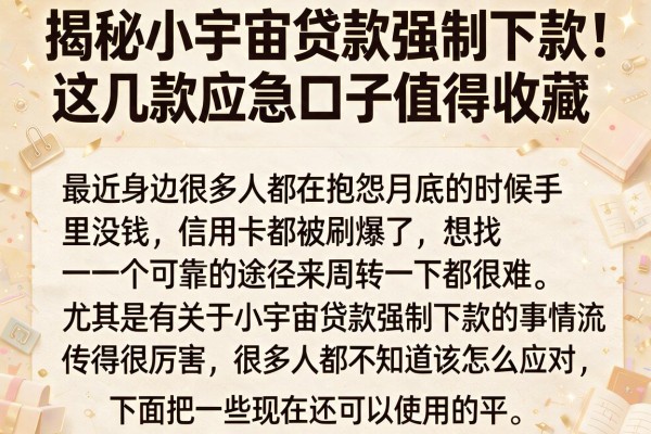 揭秘小宇宙贷款强制下款，这几款应急口子值得收藏