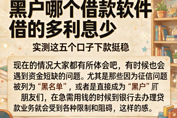 黑户哪个借款软件借的多利息少，实测这五个口子下款挺稳