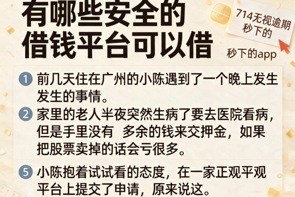 有哪些安全的借钱平台可以借，条列5个714无视逾期秒下的app