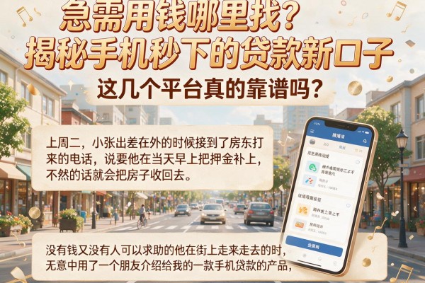 急需用钱哪里找？揭秘手机秒下的贷款新口子，这几个平台真的靠谱吗？
