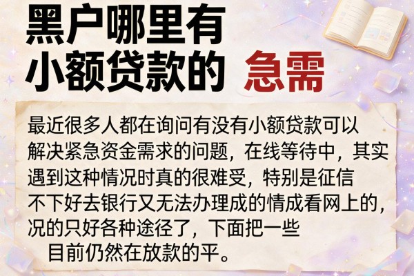 黑户哪里有小额贷款的,急需,在线等分享这几个口子