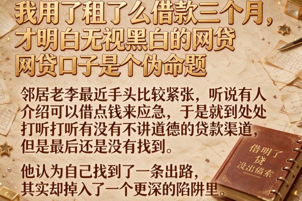 我用了租了么借款三个月，才明白无视黑白的网贷口子是个伪命题