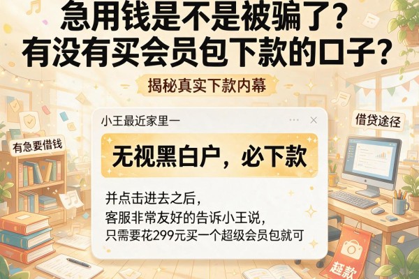 急用钱是不是被骗了？有没有买会员包下款的口子？揭秘真实下款内幕