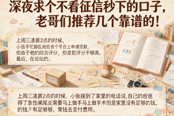 深夜求个不看征信秒下的口子,老哥们推荐几个靠谱的!