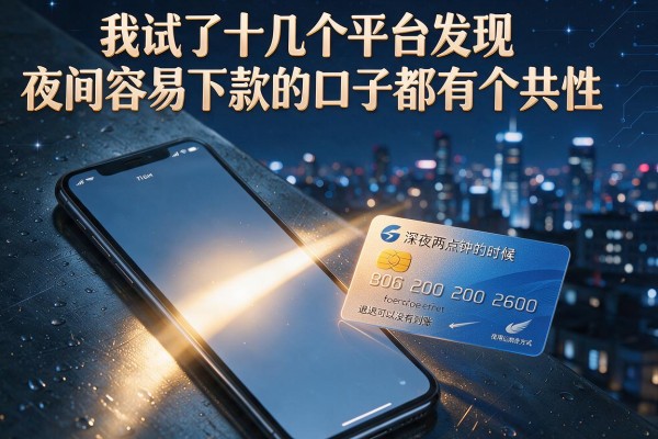 我试了十几个平台发现夜间容易下款的口子都有个共性