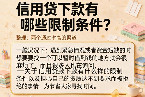 信用贷下款有哪些限制条件？整理两个通过率高的渠道