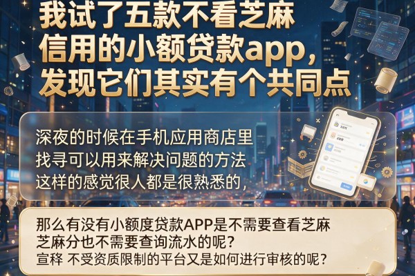 我试了五款不看芝麻信用的小额贷款app，发现它们其实有个共同点