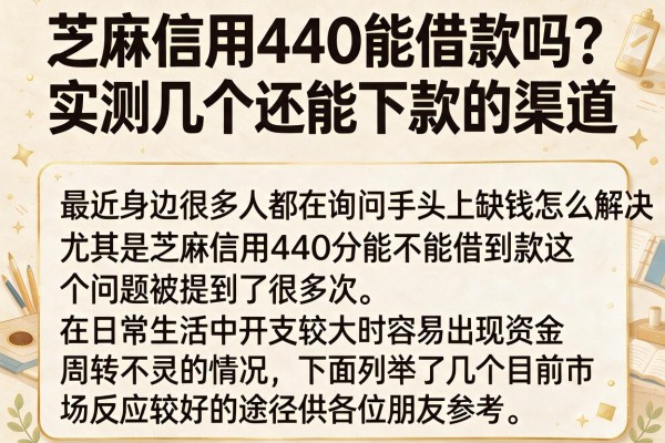 芝麻信用440能借款吗？实测几个还能下款的渠道