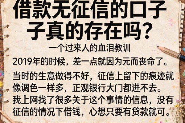 借款无征信的口子真的存在吗？一个过来人的血泪教训