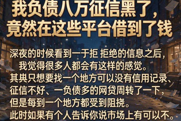我负债八万征信黑了，竟然在这些平台借到了钱