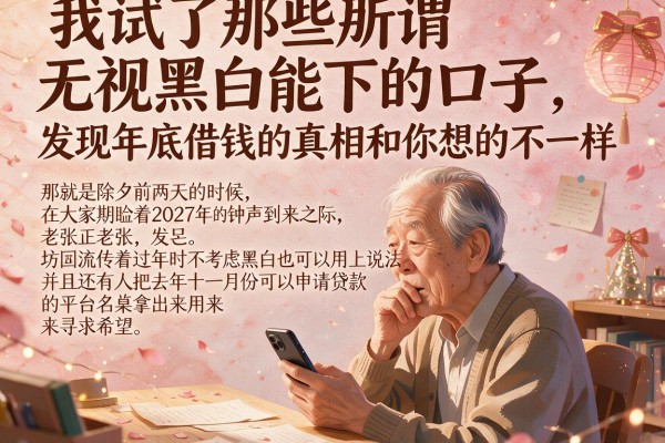 我试了那些所谓无视黑白能下的口子，发现年底借钱的真相和你想的不一样