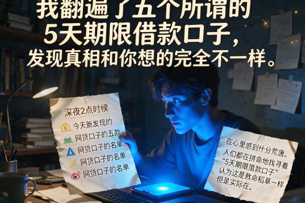 我翻遍了五个所谓的5天期限借款口子，发现真相和你想的完全不一样