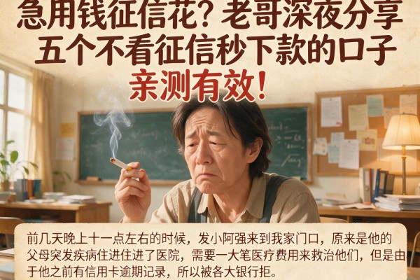 急用钱征信花？老哥深夜分享五个不看征信秒下款的口子，亲测有效！