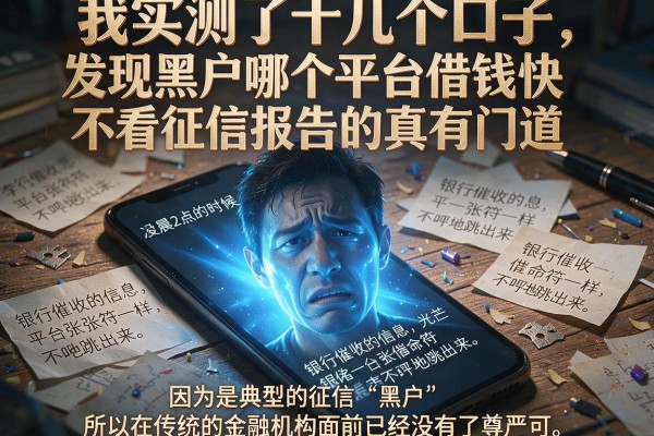 我实测了十几个口子，发现黑户哪个平台借钱快不看征信报告的真有门道