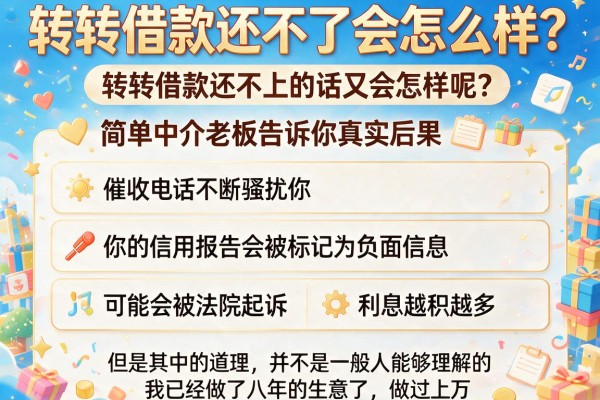 转转借款还不了会怎么样？中介老板告诉你真实后果