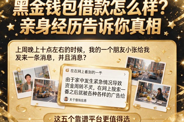 黑金钱包借款怎么样？亲身经历告诉你真相，这五个靠谱平台更值得选