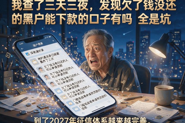 我查了三天三夜，发现欠了钱没还的黑户能下款的口子有吗全是坑
