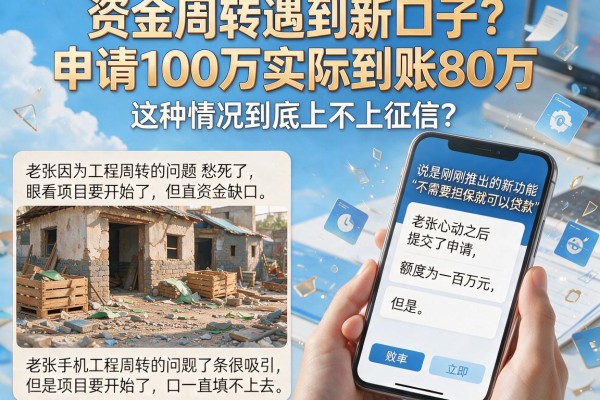 资金周转遇到新口子？申请100万实际到账80万，这种情况到底上不上征信？