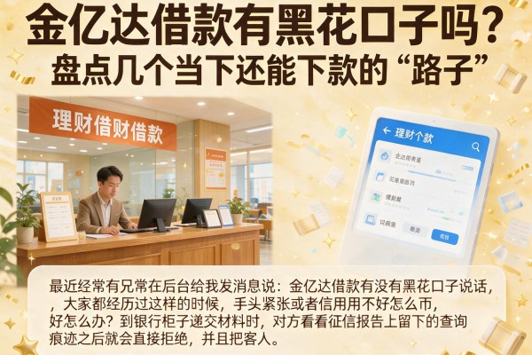金亿达借款有黑花口子吗？盘点几个当下还能下款的“路子”