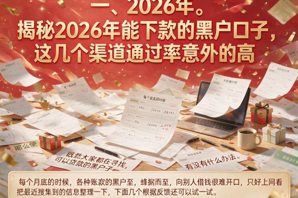 揭秘2026年能下款的黑户口子，这几个渠道通过率意外的高