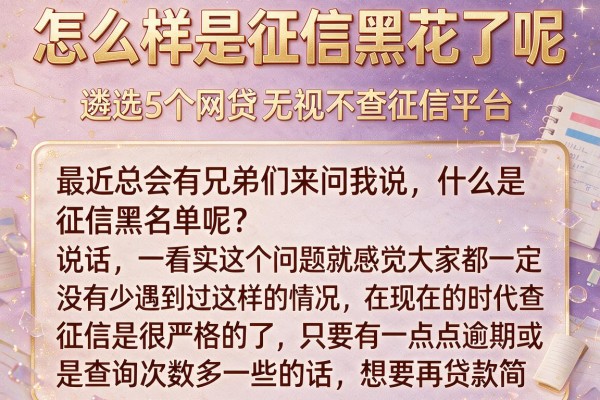 怎么样是征信黑花了呢,遴选5个网贷无视不查征信平台