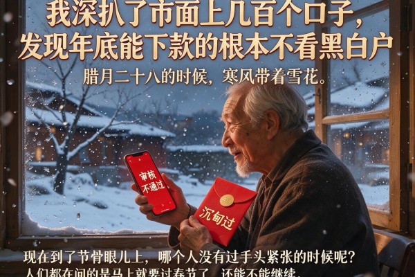 我深扒了市面上几百个口子，发现年底能下款的根本不看黑白户