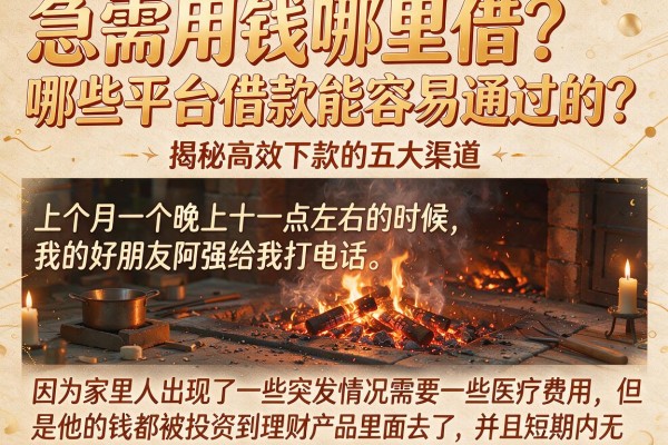 急需用钱哪里借？哪些平台借款能容易通过的？揭秘高效下款的五大渠道