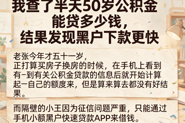 我查了半天50岁公积金能贷多少钱，结果发现黑户下款更快