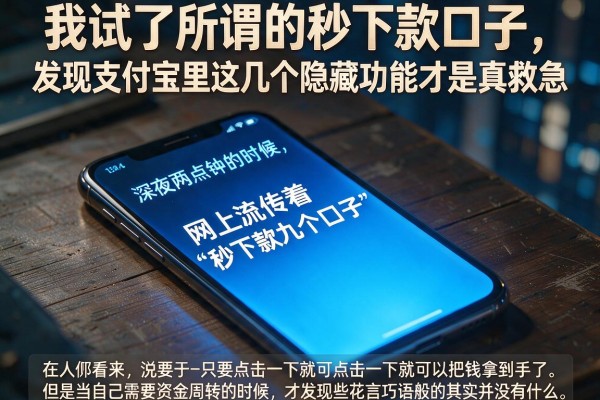我试了所谓的秒下款口子，发现支付宝里这几个隐藏功能才是真救急