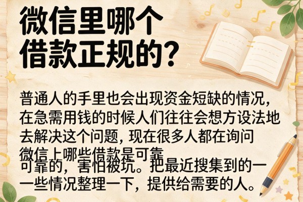微信里哪个借款正规的？整理了几个靠谱的给大家参考