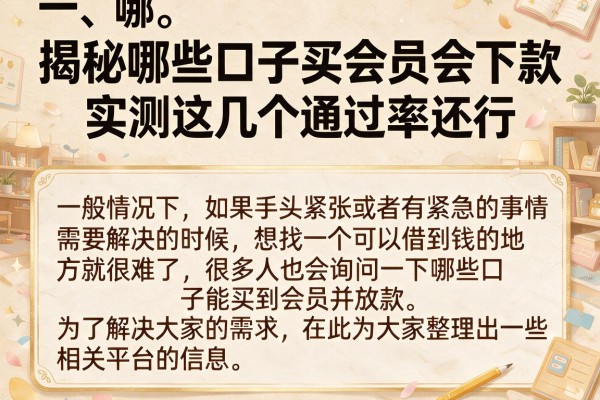 揭秘哪些口子买会员会下款，实测这几个通过率还行