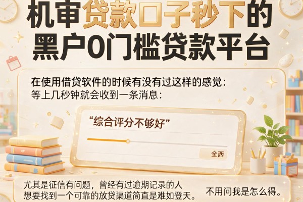 机审贷款口子秒下的，罗列五个黑户0门槛贷款平台