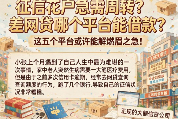 征信花户急需周转？差网贷哪个平台能借款？这五个平台或许能解燃眉之急！