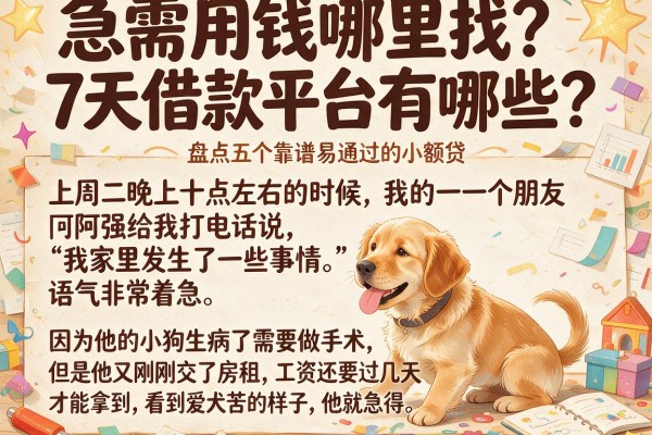 急需用钱哪里找？7天借款平台有哪些？盘点五个靠谱易通过的小额贷