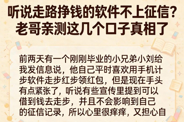 听说走路挣钱的软件不上征信？老哥亲测这几个口子真相了