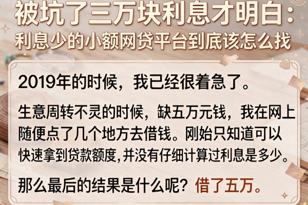 被坑了三万块利息才明白：利息少的小额网贷平台到底该怎么找