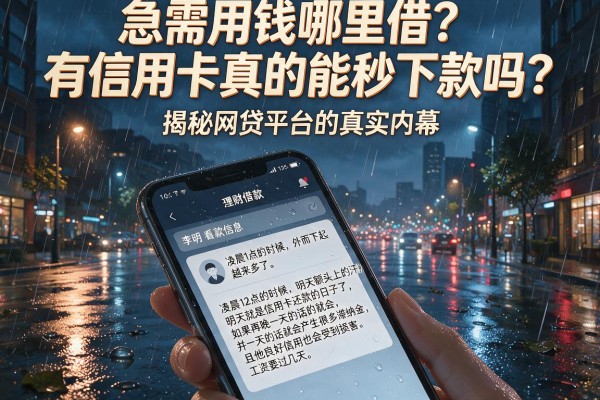 急需用钱哪里借？有信用卡真的能秒下款吗？揭秘网贷平台的真实内幕