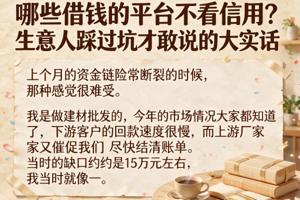 哪些借钱的平台不看信用？生意人踩过坑才敢说的大实话