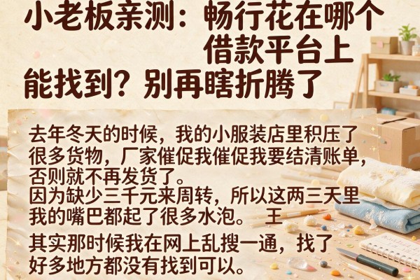 小老板亲测：畅行花在哪个借款平台上能找到？别再瞎折腾了