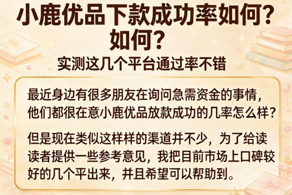 小鹿优品下款成功率如何？实测这几个平台通过率不错
