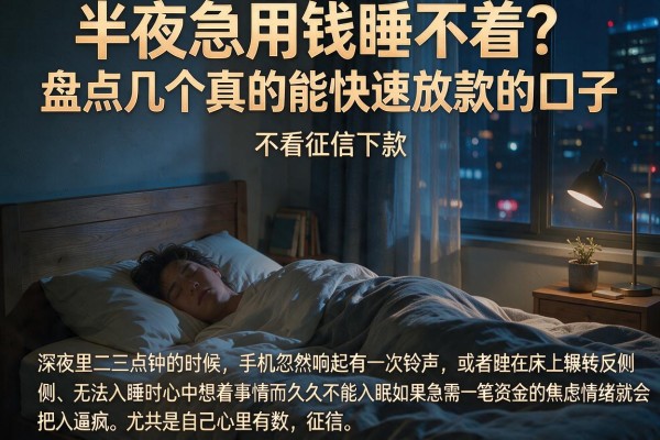 半夜急用钱睡不着？盘点几个真的能快速放款的口子，不看征信下款稳
