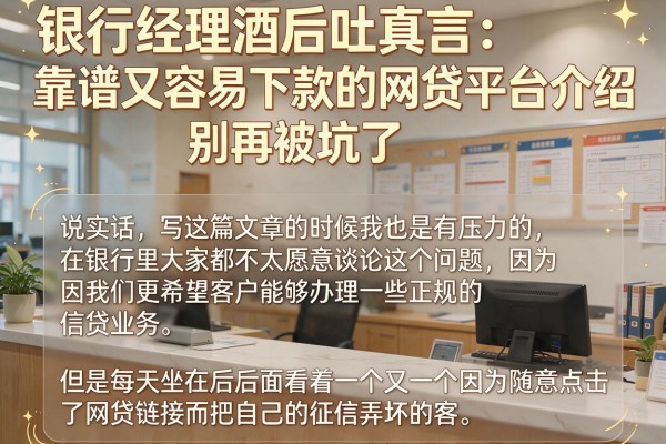银行经理酒后吐真言：靠谱又容易下款的网贷平台介绍，别再被坑了