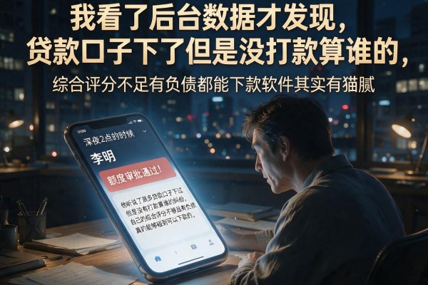 我看了后台数据才发现，贷款口子下了但是没打款算谁的，综合评分不足有负债都能下款软件其实有猫腻